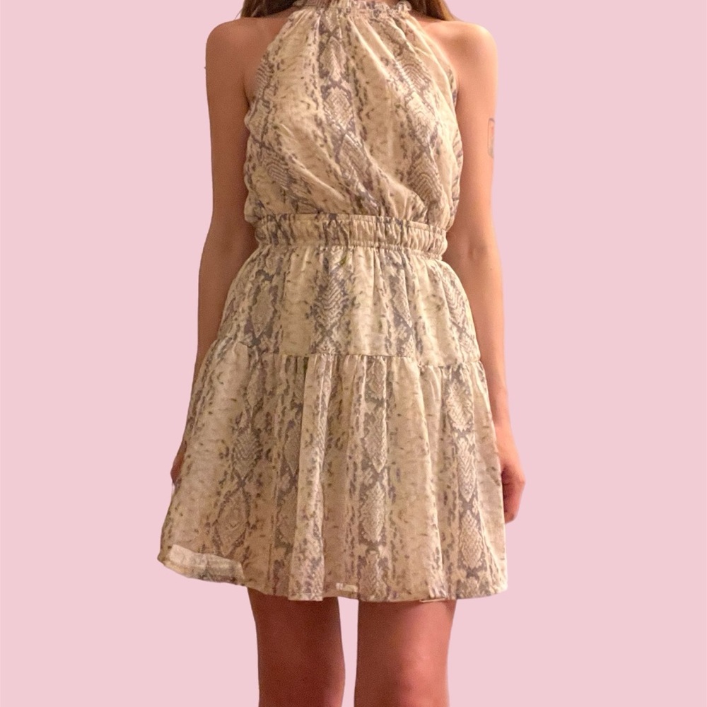 Snakeskin Print Sleeveless Dress